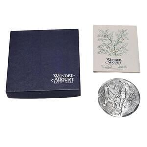 Wendell August Forge Hammered Aluminum Christmas Ornament Santa With Child 2007